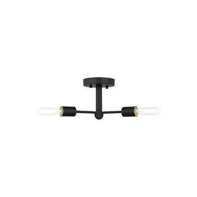 Visual Comfort Studio Collection Axis Three-Light Semi-Flush Mount in Midnight Black