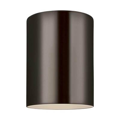 Visual Comfort Studio Collection Outdoor Cylinders 5'' Flush Mount - Bulbs Included in Bronze