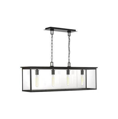 Visual Comfort Studio Collection Freeport Linear Outdoor Chandelier in Heritage Copper