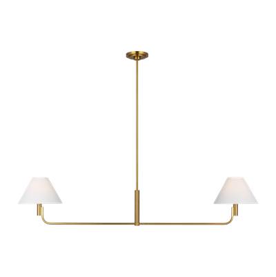 Visual Comfort Studio Collection Colfax Medium Linear Chandelier in Burnished Brass