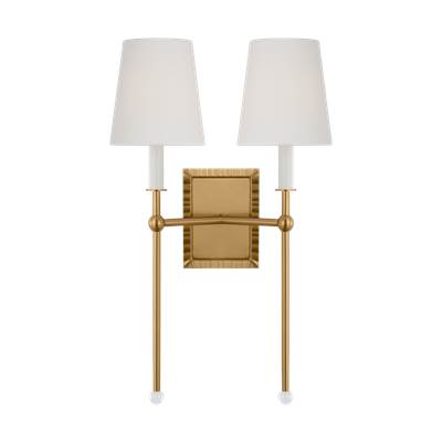 Visual Comfort Studio Collection Baxley Double Sconce - 2-Light in Burnished Brass