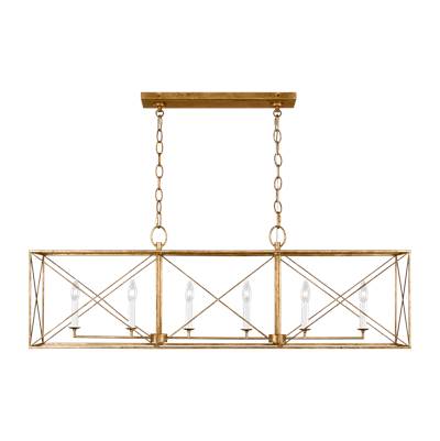 Visual Comfort Studio Collection Beatrix Large Linear Lantern in Antique Gild
