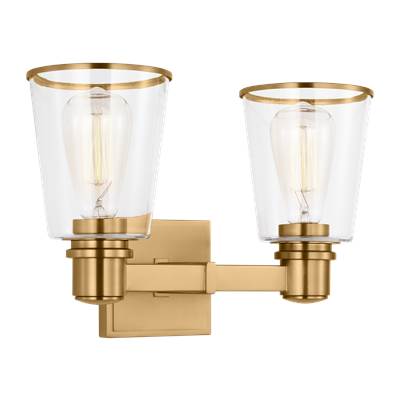 Visual Comfort Studio Collection Alessa 2-Light Vanity in Burnished Brass