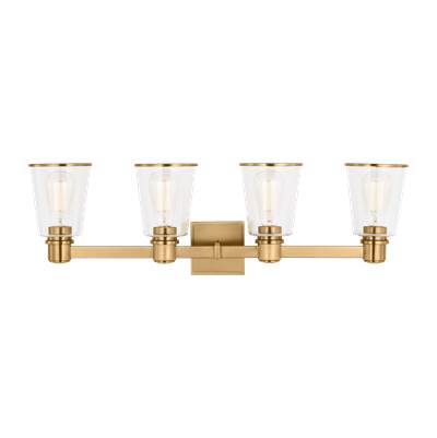 Visual Comfort Studio Collection Alessa Four-Light Vanity in Burnished Brass