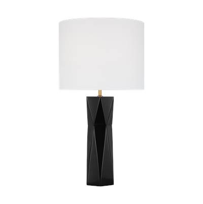 Visual Comfort Studio Collection Fernwood Medium Table Lamp in Gloss Black