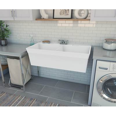 Swan Veritek Wall Mount Double Bowl Laundry Tub - 23" x 45" in White