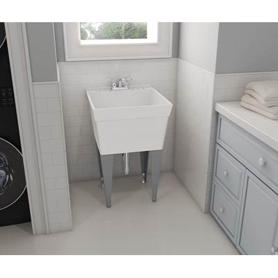 Swan MF-F Single Bowl Laundry Tub - 22 X 24 - Veritek in White