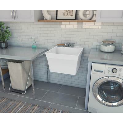 Swan Veritek Wall Mount Single Bowl Laundry Tub - 22" x 24" in White