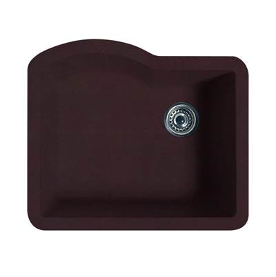 Swan Granite Undermount Kitchen Sink - 22" x 25" - Single Bowl in Espresso