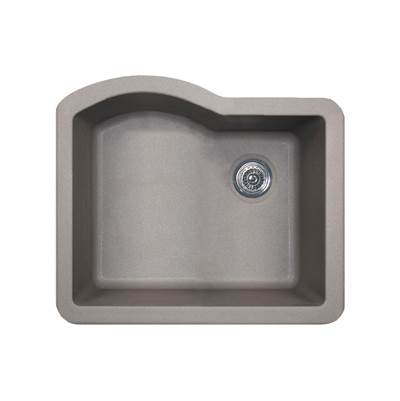 Swan Granite Undermount Kitchen Sink - 22" x 25" - Single Bowl in Metallico