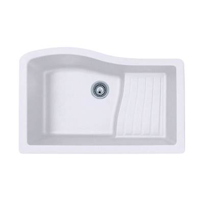 Swan Granite Undermount Kitchen Sink - 22" x 33" - Ascend Bowl in Opal White