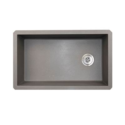 Swan Granite Undermount Kitchen Sink - 22" x 33" - Single Bowl in Metallico