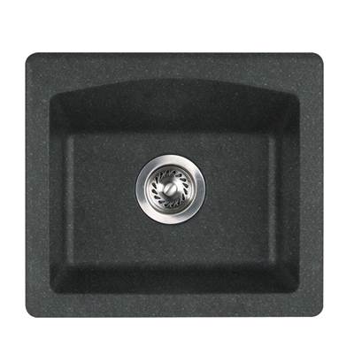 Swan Granite Dual Mount Bar Sink - 16" x 18" in Nero