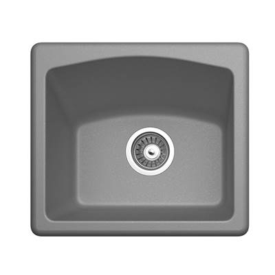 Swan Granite Dual Mount Bar Sink - 16" x 18" in Metallico