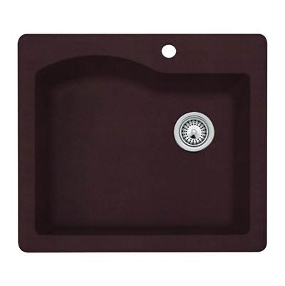 Swan Granite Drop-In Kitchen Sink - 22 x 25 - Single Bowl in Espresso