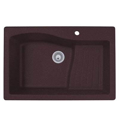 Swan Granite Drop-In Kitchen Sink - 22 x 33 - Ascend Bowl in Espresso