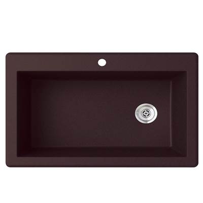 Swan Granite Drop-In Kitchen Sink - 22 x 33 - Single Bowl in Espresso