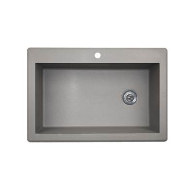 Swan Granite Drop-In Kitchen Sink - 22 x 33 - Single Bowl in Metallico