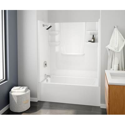 Swan Veritek® Pro 60 x 30 Alcove Tub Shower - Left Hand Drain - Four-Piece in White