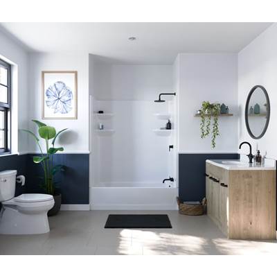 Swan Veritek® Pro 60 x 30 Alcove Tub Shower - Right Hand Drain - Four-Piece in White
