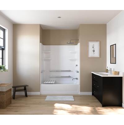 Swan Veritek™ Pro 60 x 30 Alcove Tub Shower Enclosure - Right Hand Drain - Four-Piece in White
