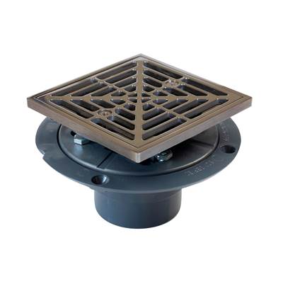 Sioux Chief PVC Shower Pan Drain - Removable Strainer - Square in Polished Stainless Steel