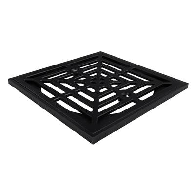 Sioux Chief Thin Strainer & Ring - 4.5" Square in Cast Matte Black