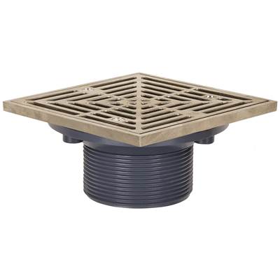 Sioux Chief 3" ABS Adjustable Floor Drain - 6" NBR - Square Grate - Long Adjustable