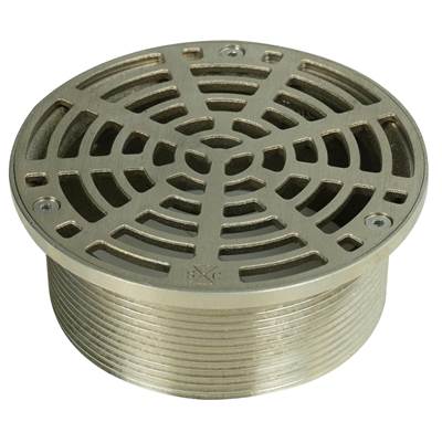 Sioux Chief Adjustable R&S Floor Drain Head - 5'' No-Hub Brass - Round