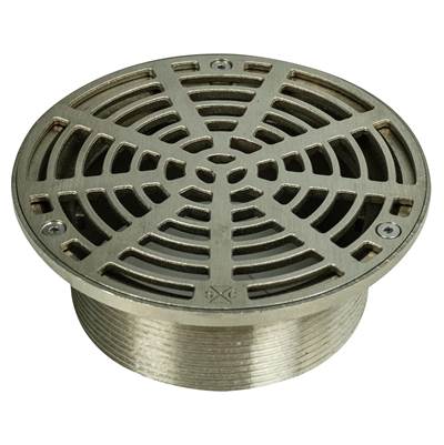 Sioux Chief Adjustable R&S Floor Drain Head - 6'' No-Hub Brass - Round