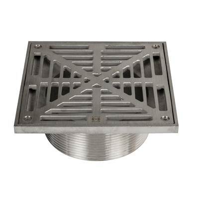 Sioux Chief Adjustable R&S Floor Drain Head - 6'' Stainless Steel - Square