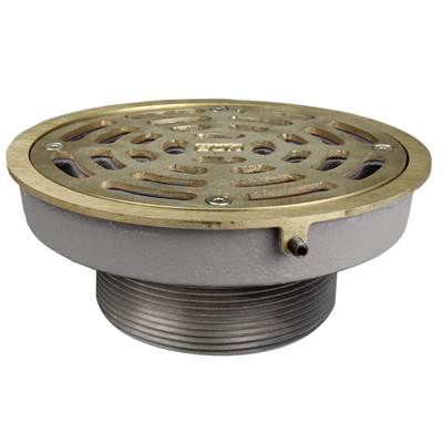 Sioux Chief Adjustable R&S Floor Drain Head - 7'' Cast Iron - Round No-Hub Veneer