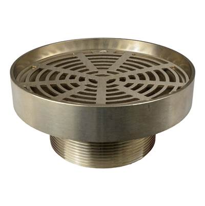 Sioux Chief Adjustable R&S Floor Drain Head - 7'' No-Hub Brass - Round Extended Rim