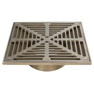 Sioux Chief Adjustable R&S Floor Drain Head - 8'' No-Hub Brass - Square