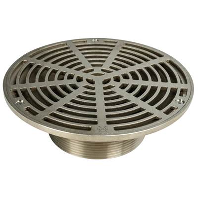 Sioux Chief Adjustable R&S Floor Drain Head - 8'' No-Hub Brass - Round