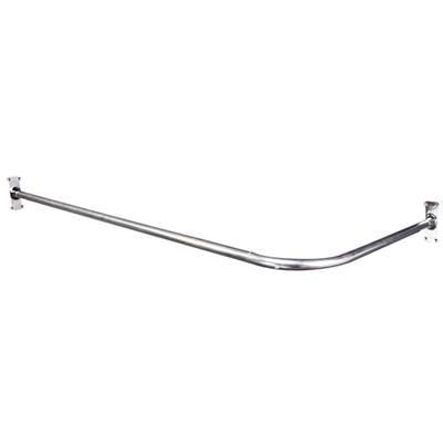 Sioux Chief Corner Shower Rod - With Support and Flanges in Aluminum