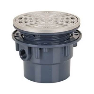 Sioux Chief 2" ABS Adjustable Floor Drain - 6" Stainless Steel - Round Grate
