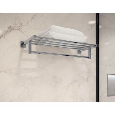 Symmons Duro 22 in. Wall-Mounted Towel Shelf with Bar in Polished Chrome
