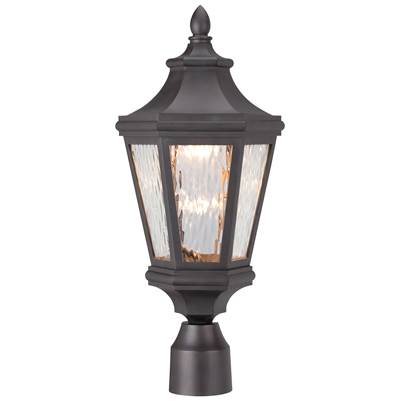 The Great Outdoors Hanford Pointe 1-Light LED Post Mount Lantern in Oil Rubbed Bronze