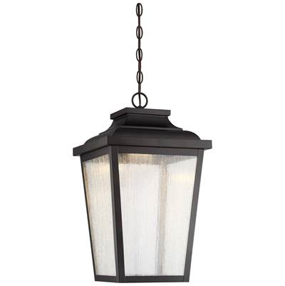 The Great Outdoors Irvington Manor LED 4-Light Outdoor Pendant in Chelesa Bronze