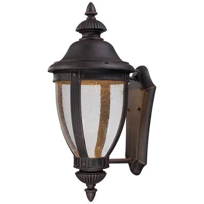 The Great Outdoors Wynterfield 1-Light LED Outdoor Wall Lantern in Burnt Rust