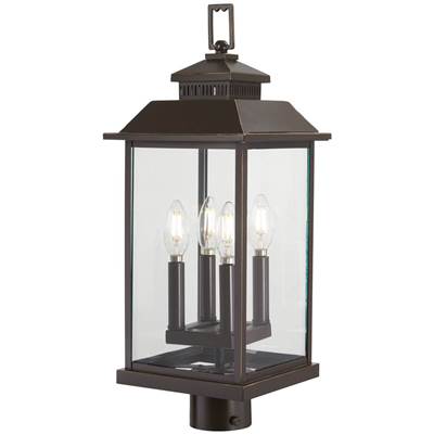 The Great Outdoors Miner's Loft Post Mount - 4 Light in Oil Rubbed Bronze Gold