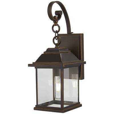 The Great Outdoors Mariner's Pointe 1-Light Outdoor Wall Lantern in Oil Rubbed Bronze Gold