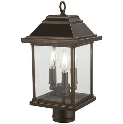 The Great Outdoors Mariner's Pointe Post - 3 Light in Oil Rubbed Bronze Gold