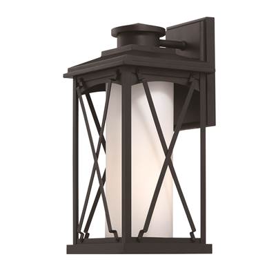 The Great Outdoors Lansdale 1-Light Medium Outdoor Wall Lantern in Coal