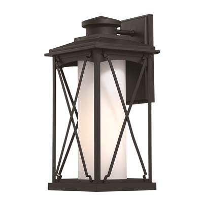 The Great Outdoors Lansdale 1-Light Large Outdoor Wall Lantern in Coal