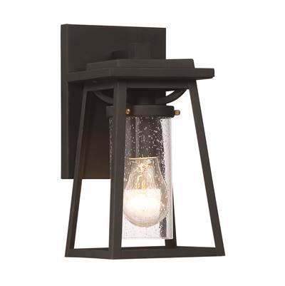 The Great Outdoors Lanister Court 1-Light Outdoor Wall Lantern in Coal Gold
