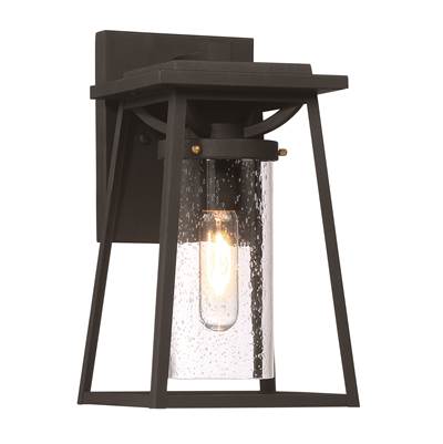 The Great Outdoors Lanister Court 1-Light Outdoor Wall Lantern in Coal Gold
