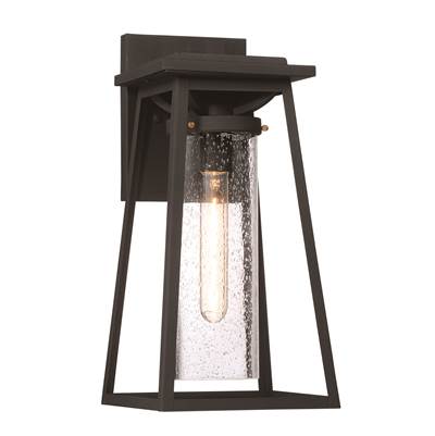 The Great Outdoors Lanister Court 1-Light Outdoor Wall Lantern in Coal Gold