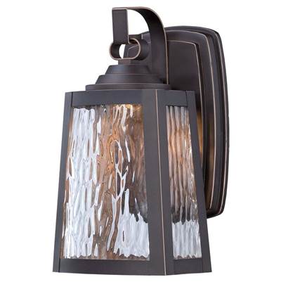 The Great Outdoors Talera 1-Light Outdoor LED Wall Lantern in Oil Rubbed Bronze Gold